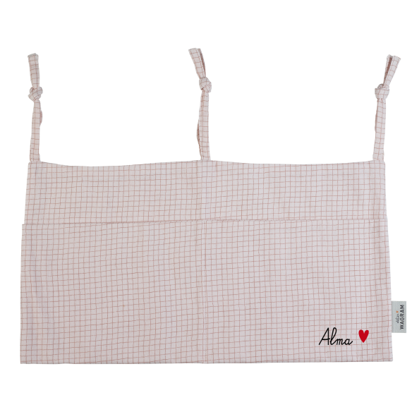 range doudou poche de rangement gaze petits carreaux