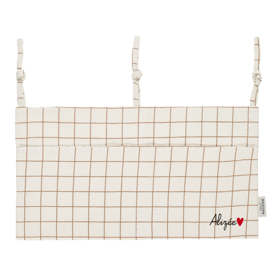 range doudou poche de rangement gaze grands carreaux