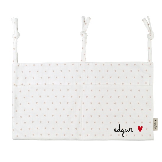 range doudou poche de rangement gaze coeurs