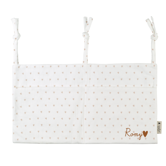 range doudou poche de rangement gaze coeurs