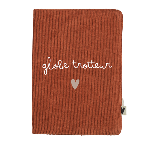 porte protège passeport velours brique