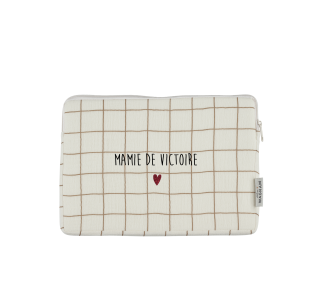 pochette ipad housse tablette gaze grands carreaux