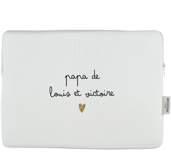 pochette ordinateur housse gaze ecru