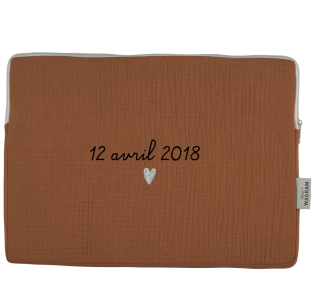 pochette ordinateur housse gaze caramel