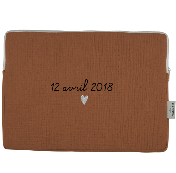 pochette ordinateur housse gaze caramel