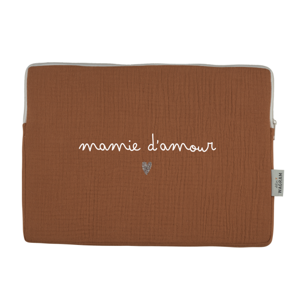 pochette ordinateur housse gaze caramel