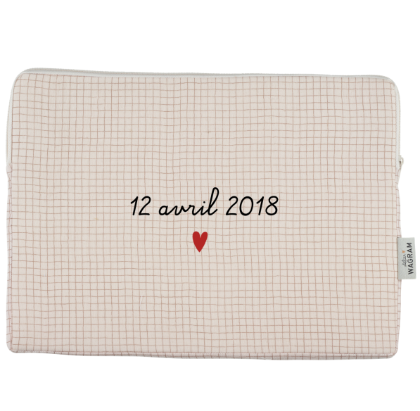 pochette ordinateur housse gaze petits carreaux