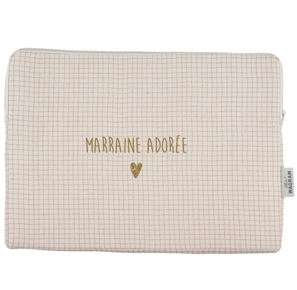 pochette ordinateur housse gaze petits carreaux