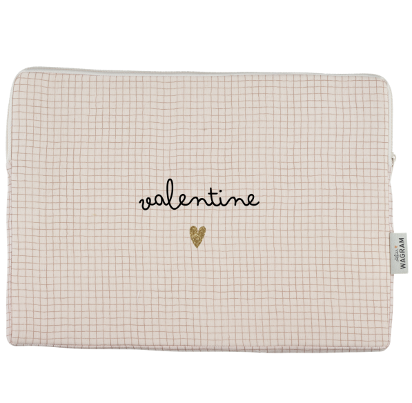 pochette ordinateur housse gaze petits carreaux