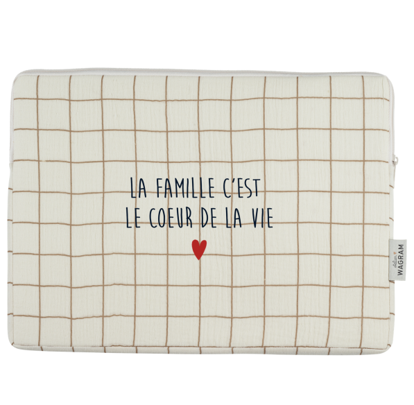pochette ordinateur housse gaze grands carreaux
