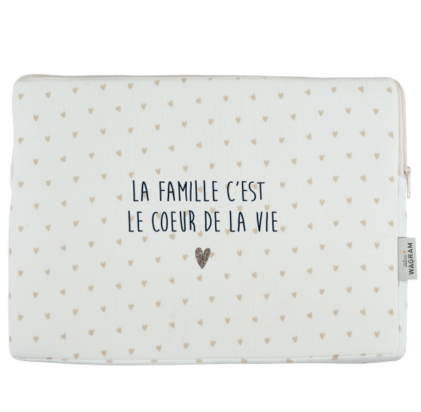 pochette ordinateur housse gaze coeurs