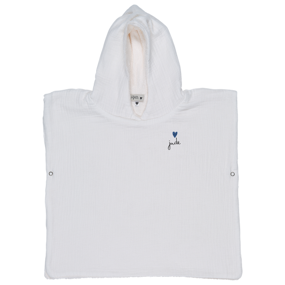 poncho gaze de coton ecru personnalisable poncho gaze de coton ecru personnalisable