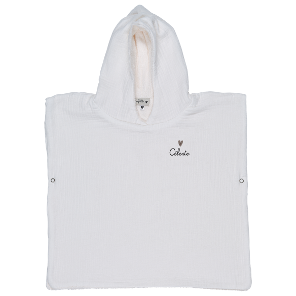 poncho gaze de coton ecru personnalisable poncho gaze de coton ecru personnalisable