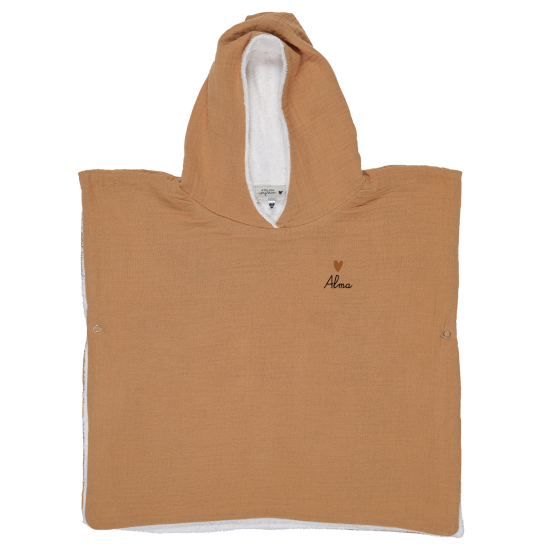 poncho gaze de coton camel