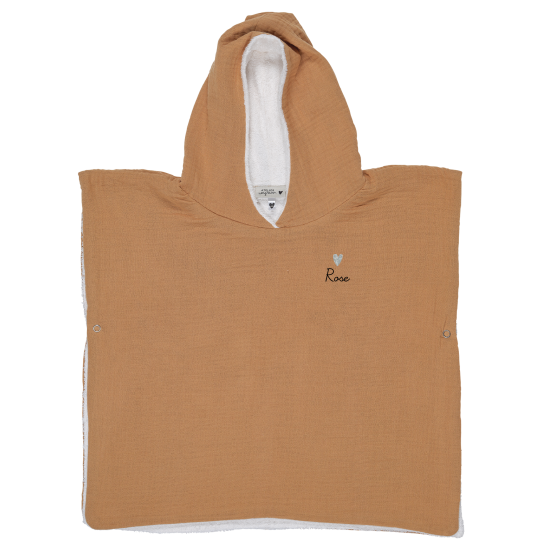 poncho gaze de coton camel