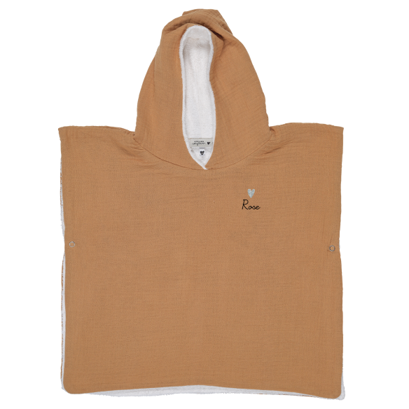 poncho gaze de coton camel