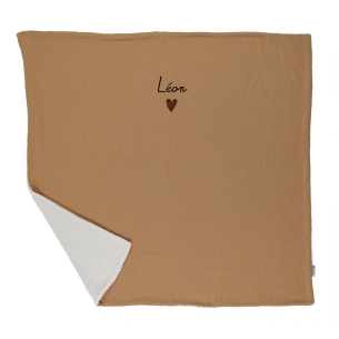 couverture pilou moumoute gaze camel