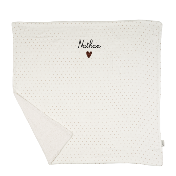 couverture pilou moumoute gaze coeurs