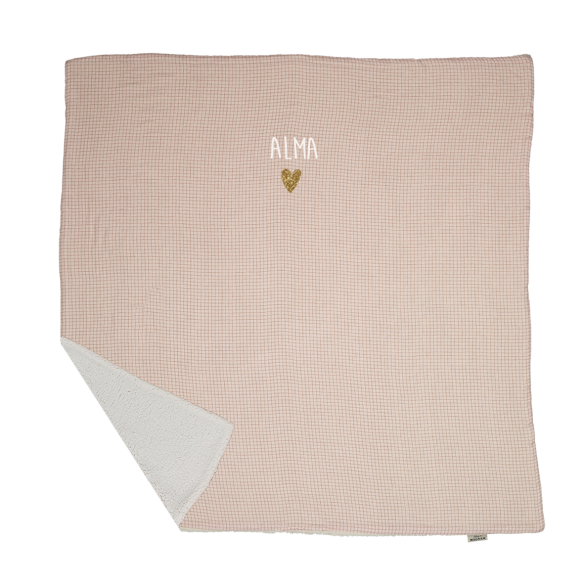 couverture pilou moumoute gaze carreaux