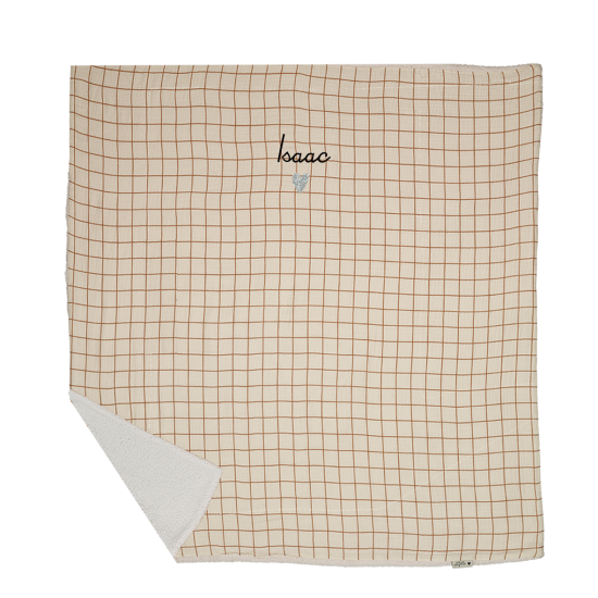 couverture pilou moumoute gaze carreaux