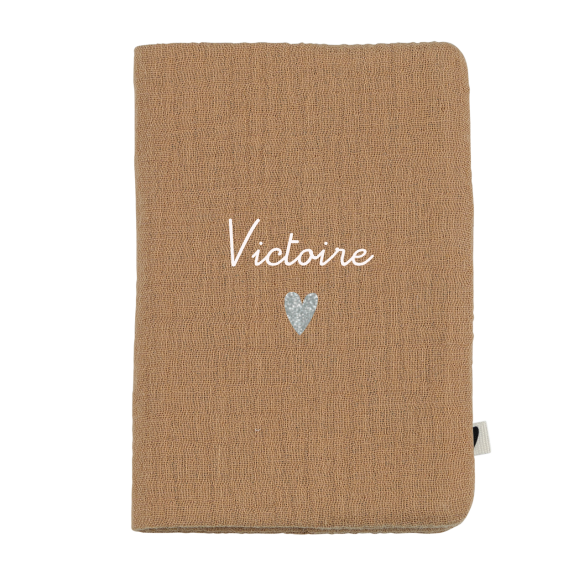 porte protège passeport gaze camel