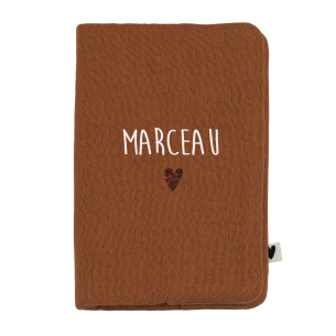 porte protège passeport gaze caramel