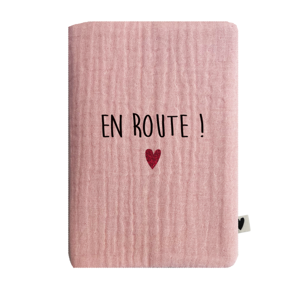 porte protège passeport gaze rose