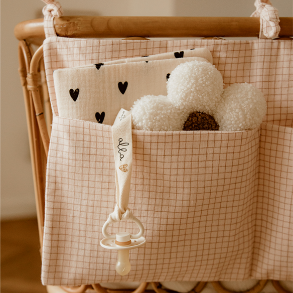 Protège carnet de santé gaze coeurs personnalisé