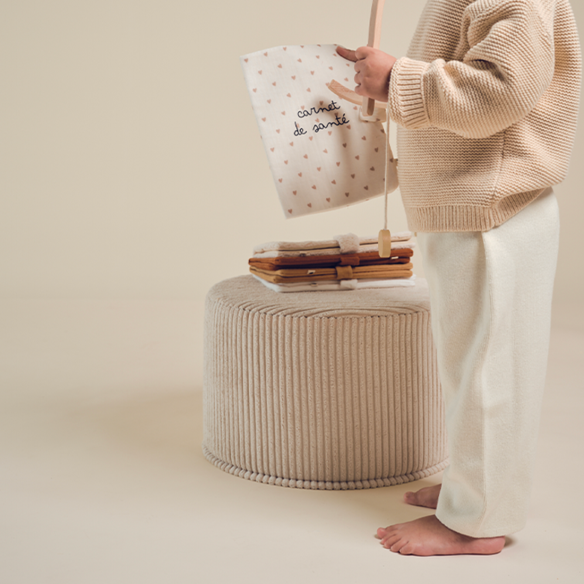 protège carnet de santé en gaze de coton personnalisé