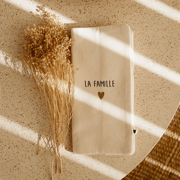 Protège livret de famille en gaze de coton vert