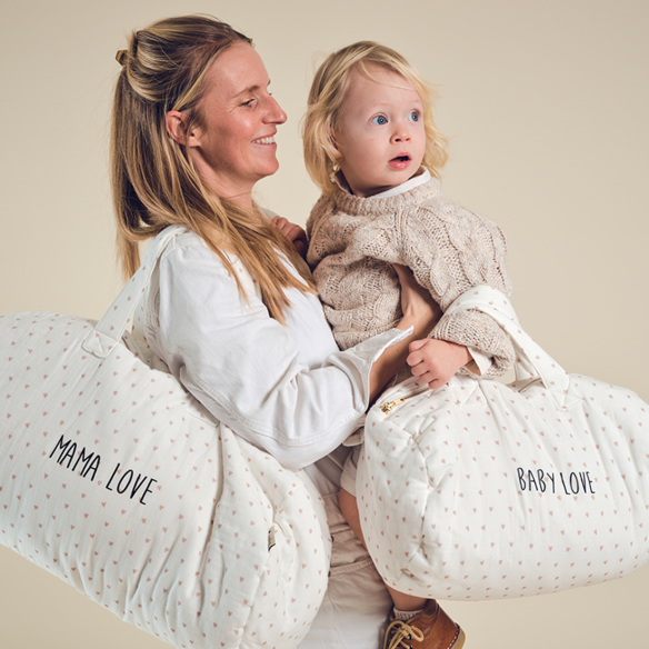 Grand sac polochon gaze coeur