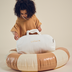 Sac polochon version enfant en gaze de coton écru