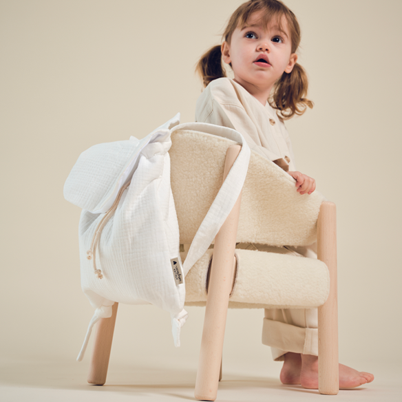 sac à dos enfant gaze de coton camel