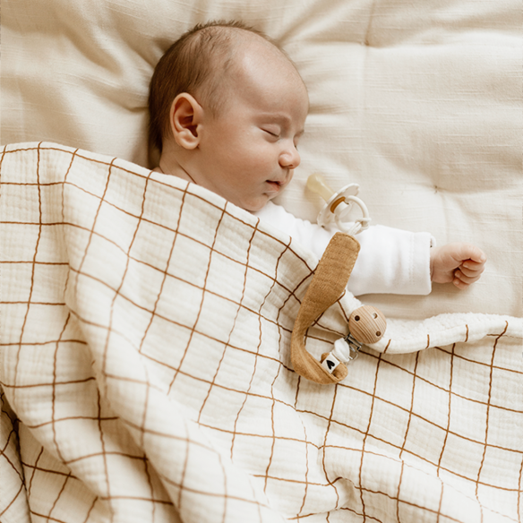 couverture pilou moumoute gaze carreaux