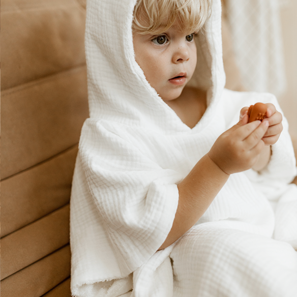poncho gaze de coton ecru poncho gaze de coton ecru
