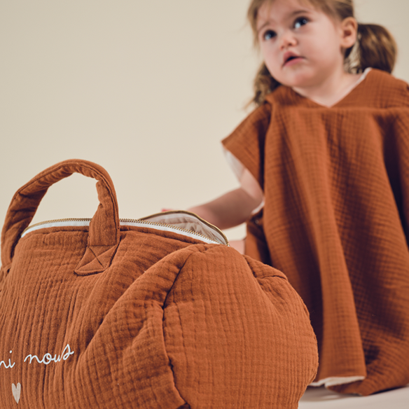 poncho gaze de coton caramel poncho gaze de coton caramel