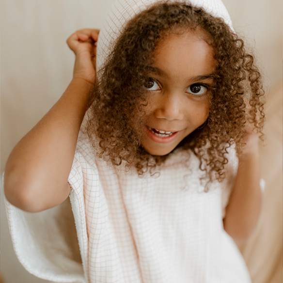 poncho petits carreaux gaze de coton