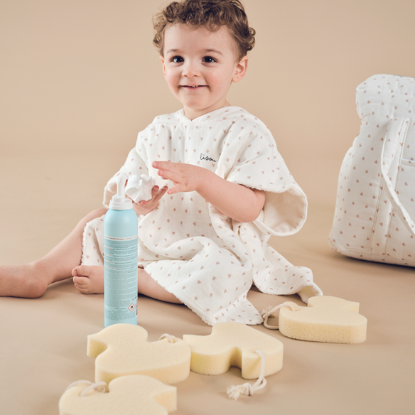 poncho gaze de coton coeurs