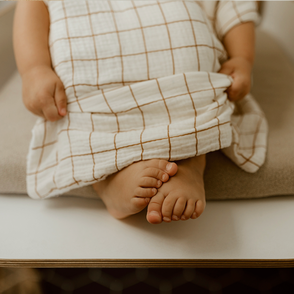 poncho gaze de coton grands carreaux