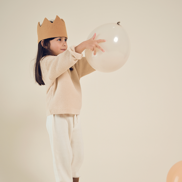 couronne gaze de coton camel à personnaliser - cadeau anniversaire