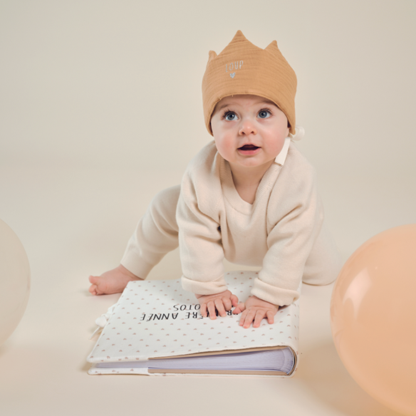 couronne gaze de coton coeur à personnaliser - cadeau anniversaire