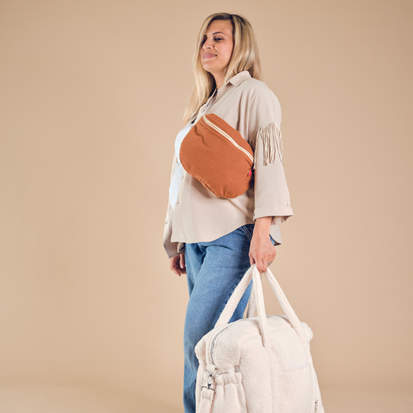 sac banane adulte gaze de coton caramel