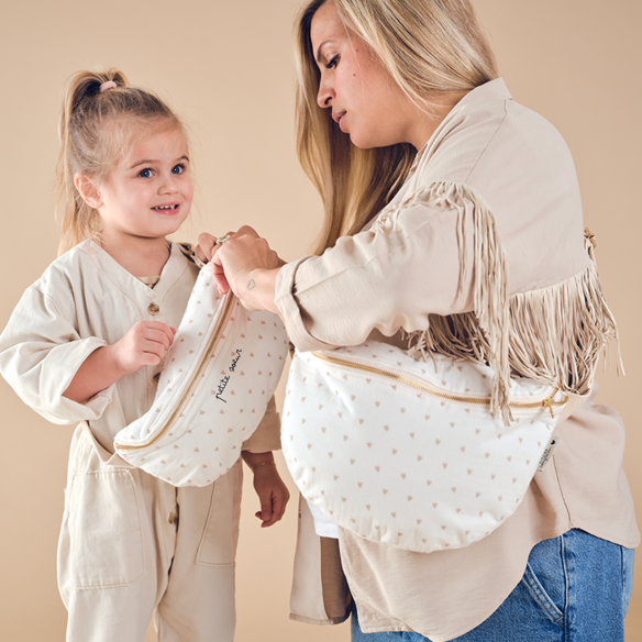 sac banane adulte gaze de coton coeurs