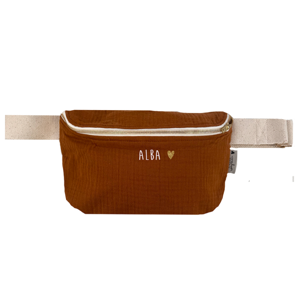 Sac banane enfant gaze de coton caramel