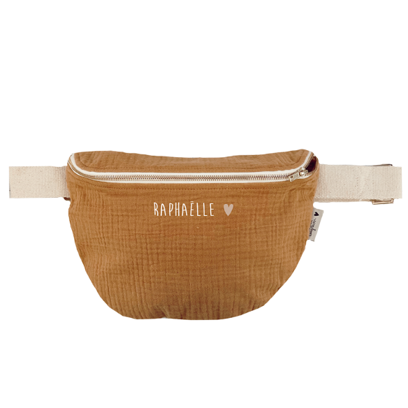 sac banane adulte gaze de coton camel