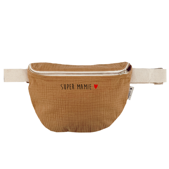 sac banane adulte gaze de coton camel