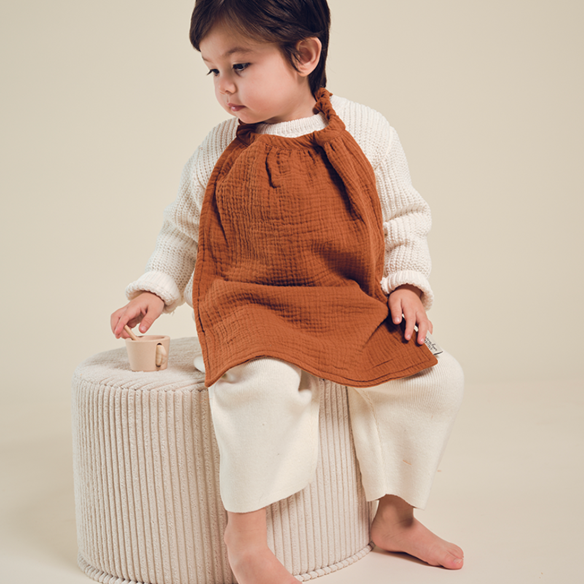 serviette de cantine en gaze de coton gaze caramel