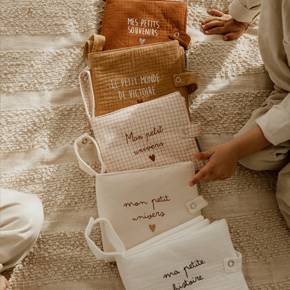 mini album gaze de coton camel à personnaliser
