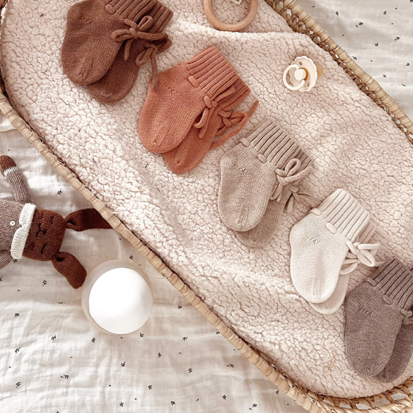 chaussons en laine mérinos bébé naissance grey
