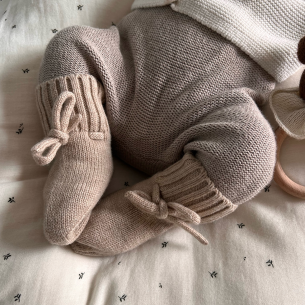 chaussons en laine mérinos bébé naissance beige